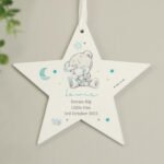 Personalised Blue Tiny Tatty Teddy Hanging Wooden Star Decoration