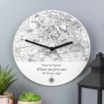 Personalised 1805 - 1874 Old Series Map Compass Design Wooden Wall Clock