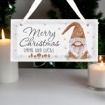 Personalised 'Merry Christmas' Gonk Design Hanging Wooden Sign - Image 2