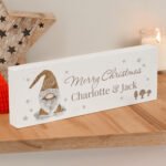 Personalised Christmas Gonk Design Wooden Mantel Decoration