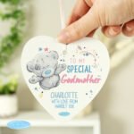 Personalised Me to You 'To My Special Godmother' Hanging Wooden Heart Decoration - Image 3