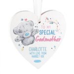 Personalised Me to You 'To My Special Godmother' Hanging Wooden Heart Decoration - Image 4