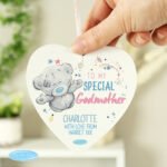 Personalised Me to You 'To My Special Godmother' Hanging Wooden Heart Decoration - Image 2