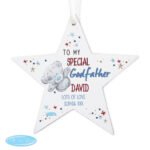 Personalised Me to You 'To My Special Godfather' Hanging Wooden Star Decoration - Image 3