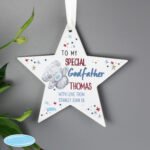 Personalised Me to You 'To My Special Godfather' Hanging Wooden Star Decoration - Image 2