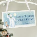Personalised The Snowman Snow Wonder Hanging Wooden Christmas Sign - Image 3