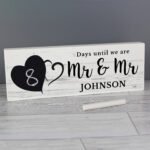 Personalised Rustic Chalk Countdown Wooden Mantel Decoration - Image 3