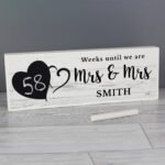 Personalised Rustic Chalk Countdown Wooden Mantel Decoration - Image 4