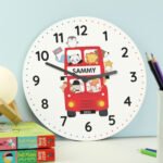 Personalised London Bus & Animals Wooden Wall Clock - Image 3