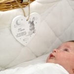Personalised Baby Bunny Design Hanging Wooden Heart Decoration - Image 4