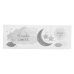 Personalised New Baby Moon & Stars Design Wooden Mantel Decoration - Image 7