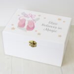 Personalised Swan Lake Ballet Shoes Motif White Wooden Keepsake Box - Image 5