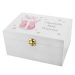 Personalised Swan Lake Ballet Shoes Motif White Wooden Keepsake Box - Image 6