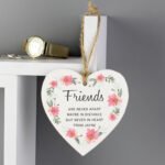 Personalised Any Message Floral Design Sentimental Hanging Wooden Heart Decoration - Image 5