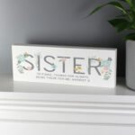 Personalised Floral Design 'Sister' Wooden Mantel Decoration