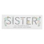 Personalised Floral Design 'Sister' Wooden Mantel Decoration - Image 5