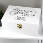 Personalised 'Love You To The Moon & Back' Baby White Wooden Keepsake Box