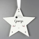 Personalised Shooting Star Hanging Wooden Star Decoration