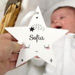 Personalised Shooting Star Hanging Wooden Star Decoration - Image 2