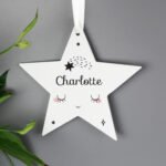 Personalised Shooting Star Hanging Wooden Star Decoration - Image 3