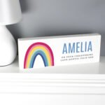 Personalised Rainbow Design Wooden Mantel Decoration - Image 2