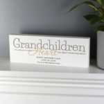 Personalised 'Grandchildren Fill a Place In Your Heart' Wooden Mantel Decoration