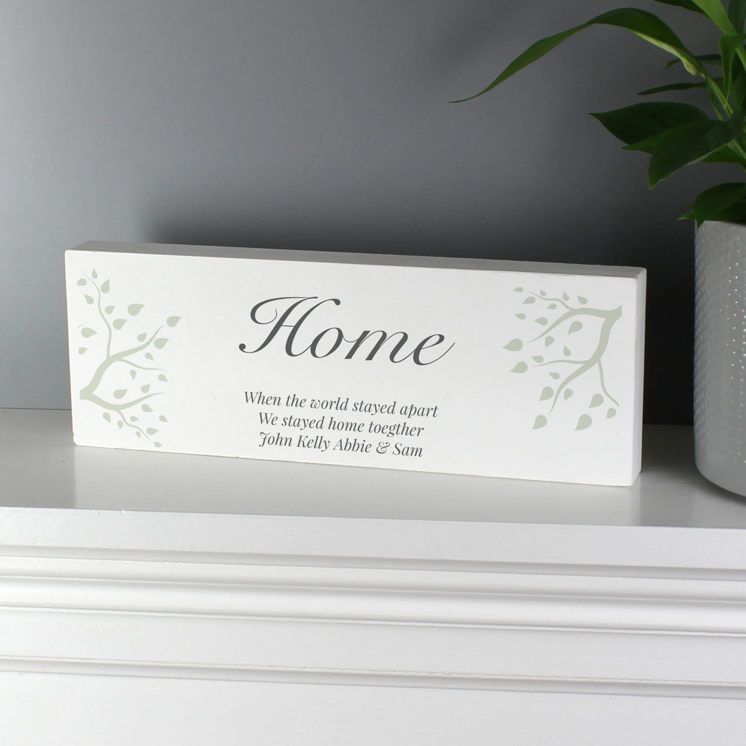 Personalised Any Message Branches Design Wooden Mantel Decoration - Image 5