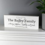 Personalised 'Family' Modern Wooden Mantel Decoration