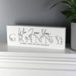 Personalised Any Message Botanical Design Wooden Mantel Decoration