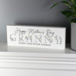 Personalised Any Message Botanical Design Wooden Mantel Decoration - Image 5