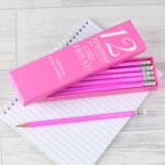 Personalised '12 Reasons' Pencil Box & 12 Pink HB Pencils - Image 3