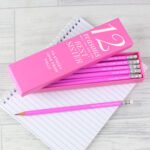 Personalised '12 Reasons' Pencil Box & 12 Pink HB Pencils - Image 4