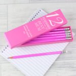 Personalised '12 Reasons' Pencil Box & 12 Pink HB Pencils - Image 5