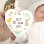 Personalised '1st Easter' Hanging Wooden Heart Decoration - Image 2