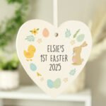 Personalised '1st Easter' Hanging Wooden Heart Decoration - Image 3