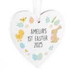 Personalised '1st Easter' Hanging Wooden Heart Decoration - Image 5