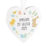 Personalised '1st Easter' Hanging Wooden Heart Decoration - Image 5