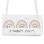 Personalised Rainbow Design Hanging Wooden Sign - Image 4
