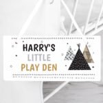 Personalised Children's Wigwam Design Hanging Wooden Sign - Image 3