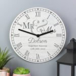 Personalised 'Mr & Mrs' Rustic Look Wooden Wall Clock - Image 3