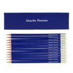 Personalised Name Only Pencil Box & 12 Blue HB Pencils - Image 4