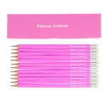 Personalised Name Only Pencil Box & 12 Pink HB Pencils - Image 4