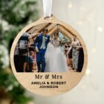 Personalised Any Message Photo Upload Round Hanging Wooden Decoration - Image 5