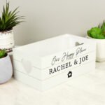 Personalised House & Heart Motif Small White Wooden Storage Crate - Image 3