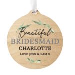 Personalised Any Message Leaf Decor Round Wooden Decoration - Image 6
