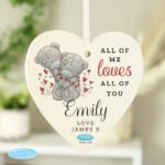 Personalised Me to You 'All of Me Loves All of You' Wooden Heart Decoration