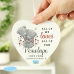 Personalised Me to You 'All of Me Loves All of You' Wooden Heart Decoration - Image 2