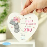 Personalised Me To You 'If (Role) Were Flowers' Wooden Heart Decoration - Image 2