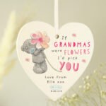Personalised Me To You 'If (Role) Were Flowers' Wooden Heart Decoration - Image 3