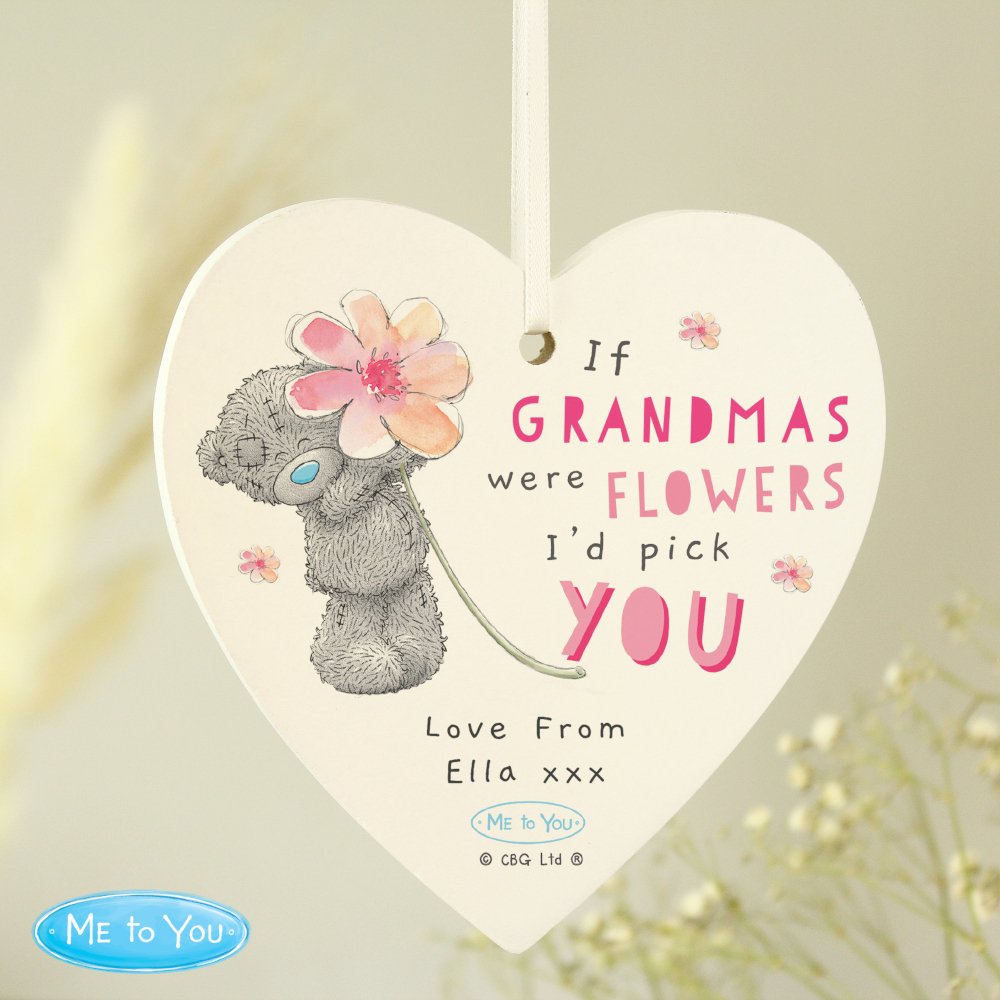 Personalised Me To You 'If (Role) Were Flowers' Wooden Heart Decoration - Image 3